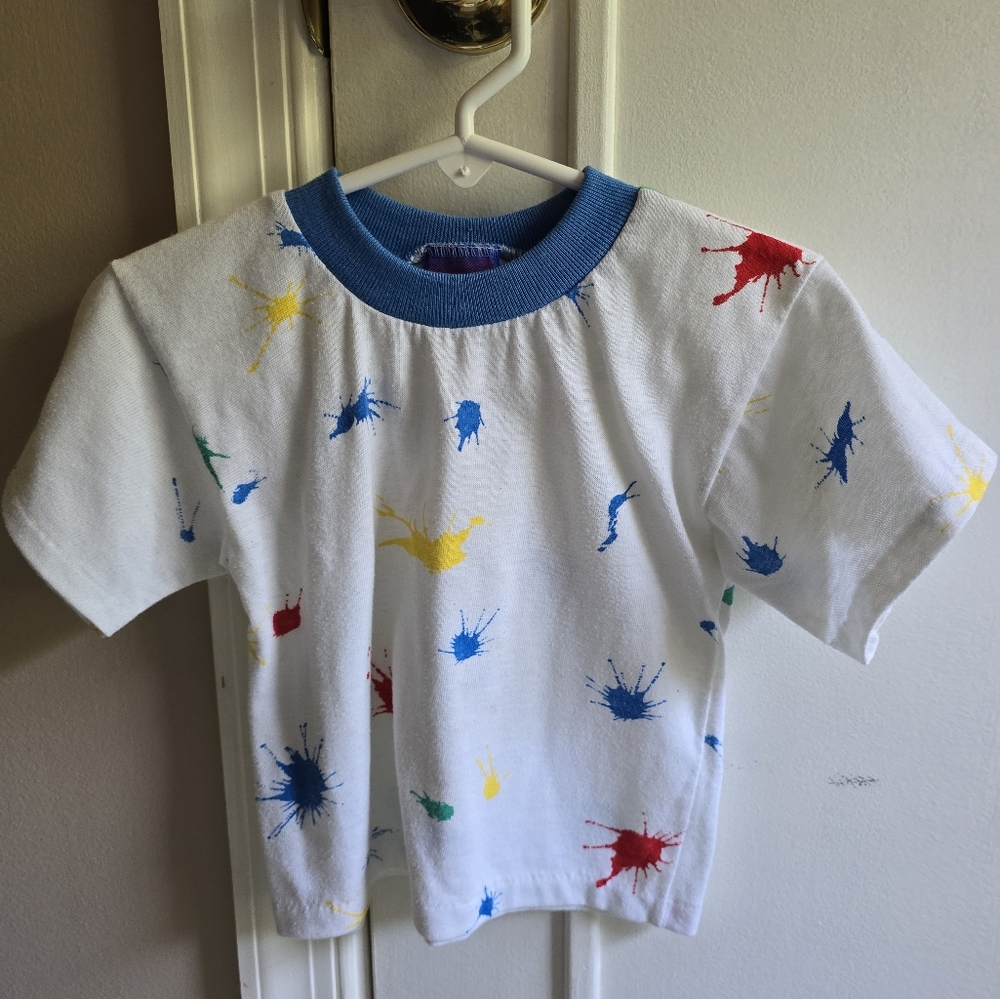 90s vintage nostalgia paint splatter tee